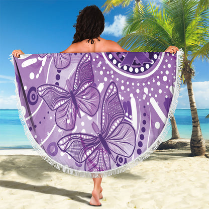 Australia Epilepsy Month Indigenous Beach Blanket Butterfly Aboriginal Art