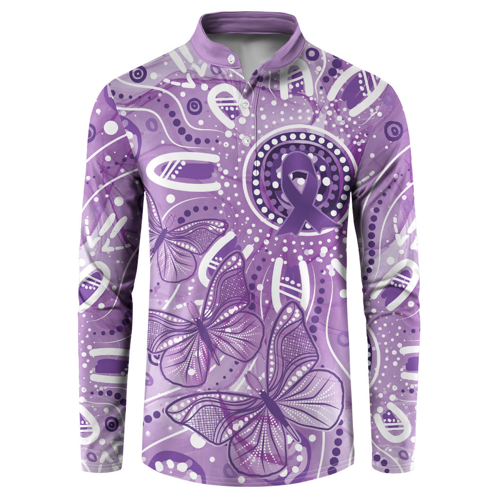 Australia Epilepsy Month Indigenous Button Sweatshirt Butterfly Aboriginal Art