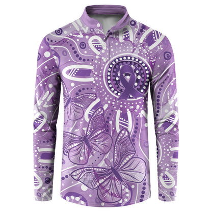 Australia Epilepsy Month Indigenous Button Sweatshirt Butterfly Aboriginal Art
