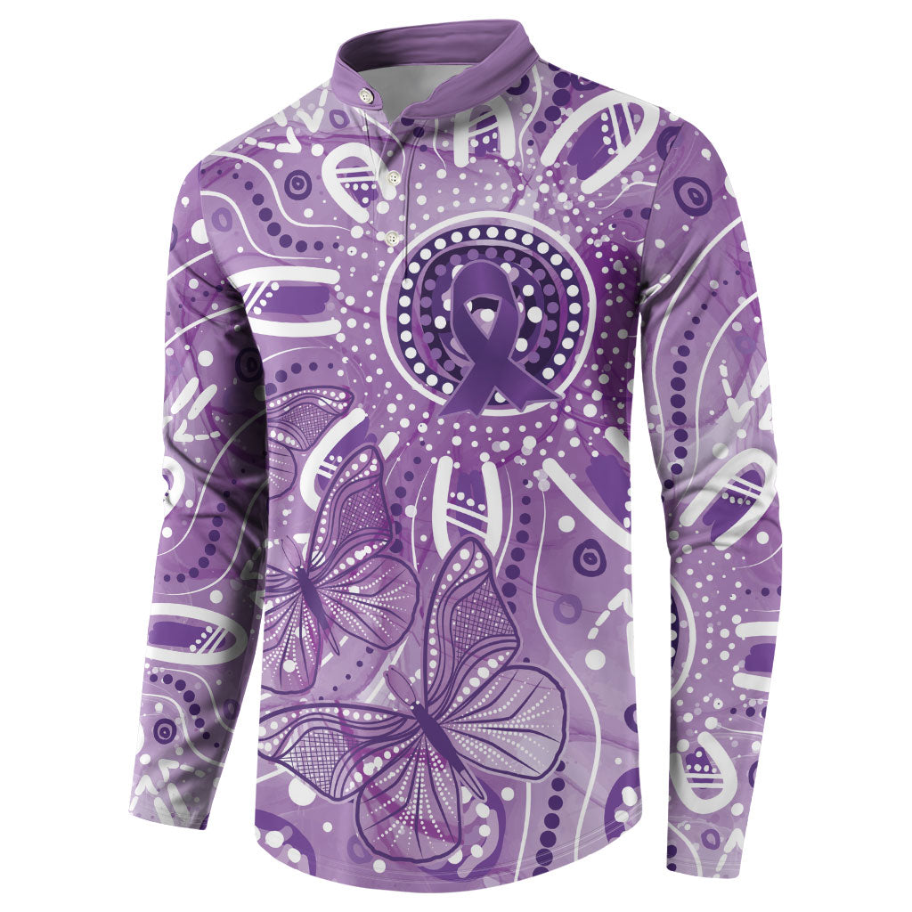 Australia Epilepsy Month Indigenous Button Sweatshirt Butterfly Aboriginal Art