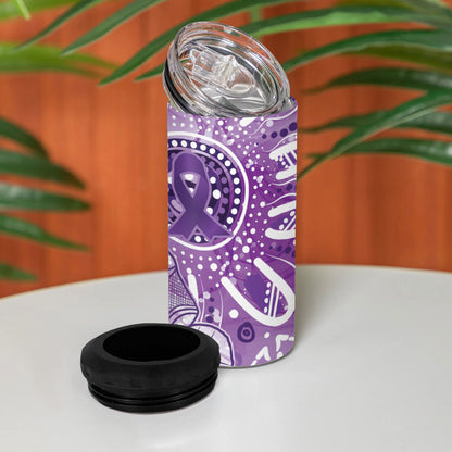 Australia Epilepsy Month Indigenous 4 in 1 Can Cooler Tumbler Butterfly Aboriginal Art