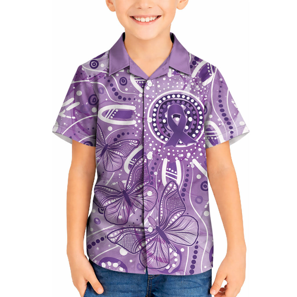 Australia Epilepsy Month Indigenous Kid Hawaiian Shirt Butterfly Aboriginal Art