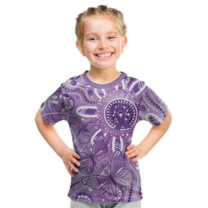 Australia Epilepsy Month Indigenous Kid T Shirt Butterfly Aboriginal Art
