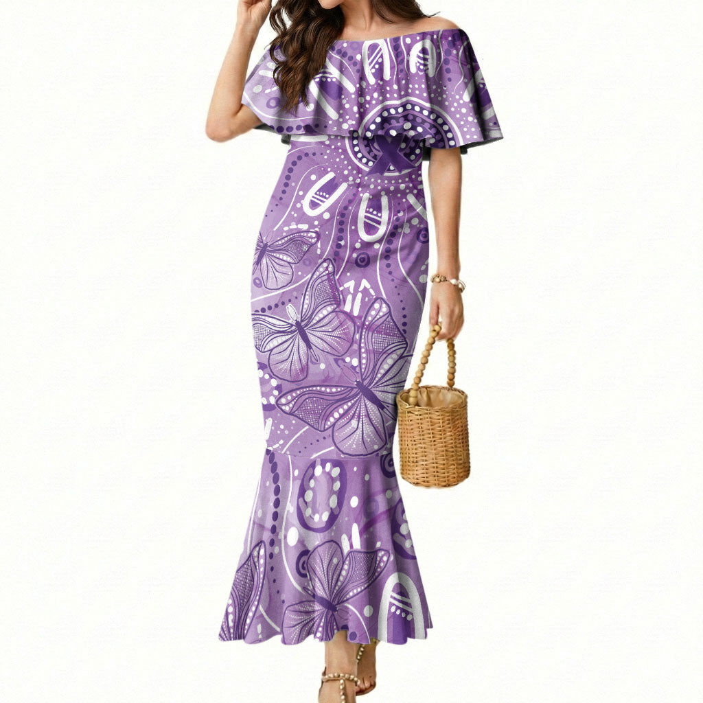 Australia Epilepsy Month Indigenous Mermaid Dress Butterfly Aboriginal Art