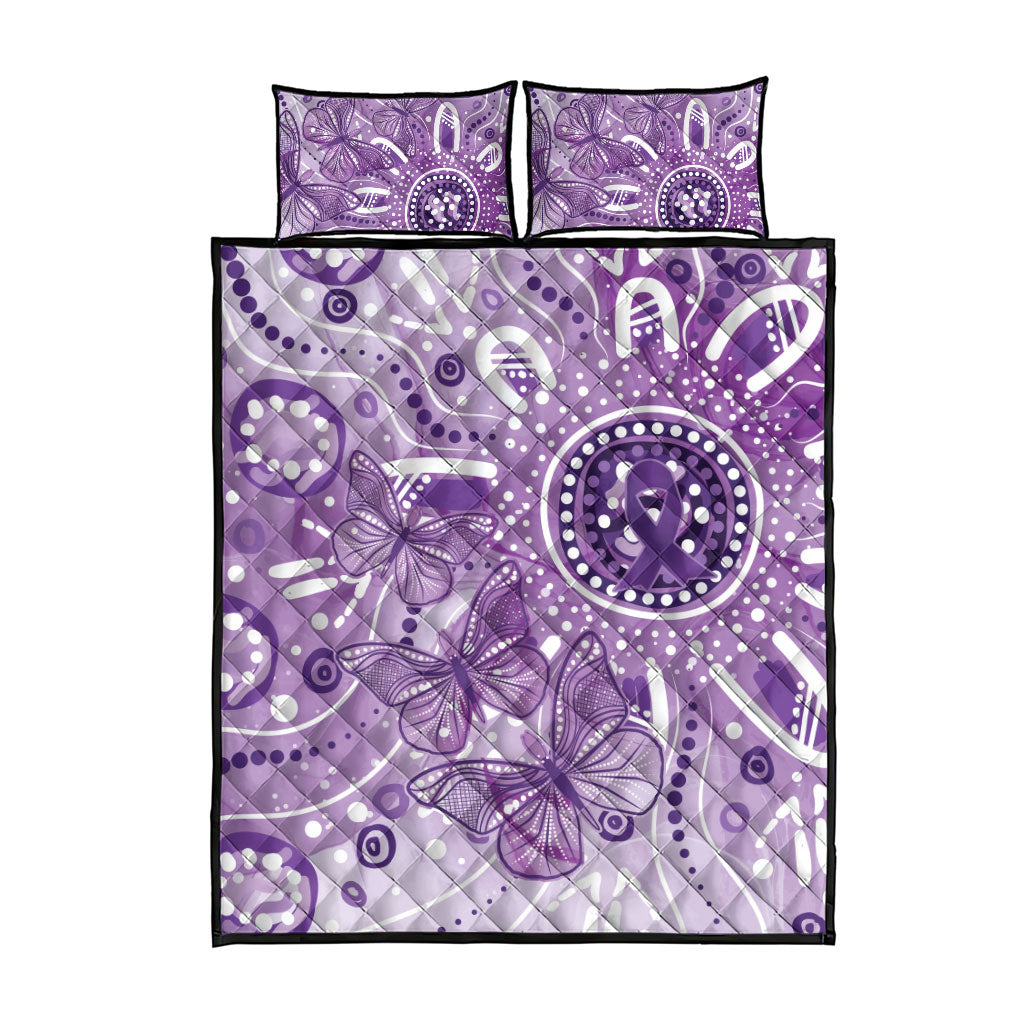 Australia Epilepsy Month Indigenous Quilt Bed Set Butterfly Aboriginal Art