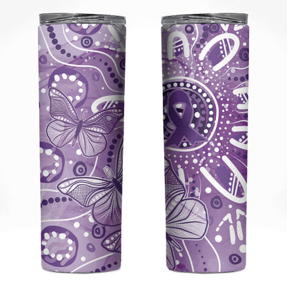Australia Epilepsy Month Indigenous Skinny Tumbler Butterfly Aboriginal Art