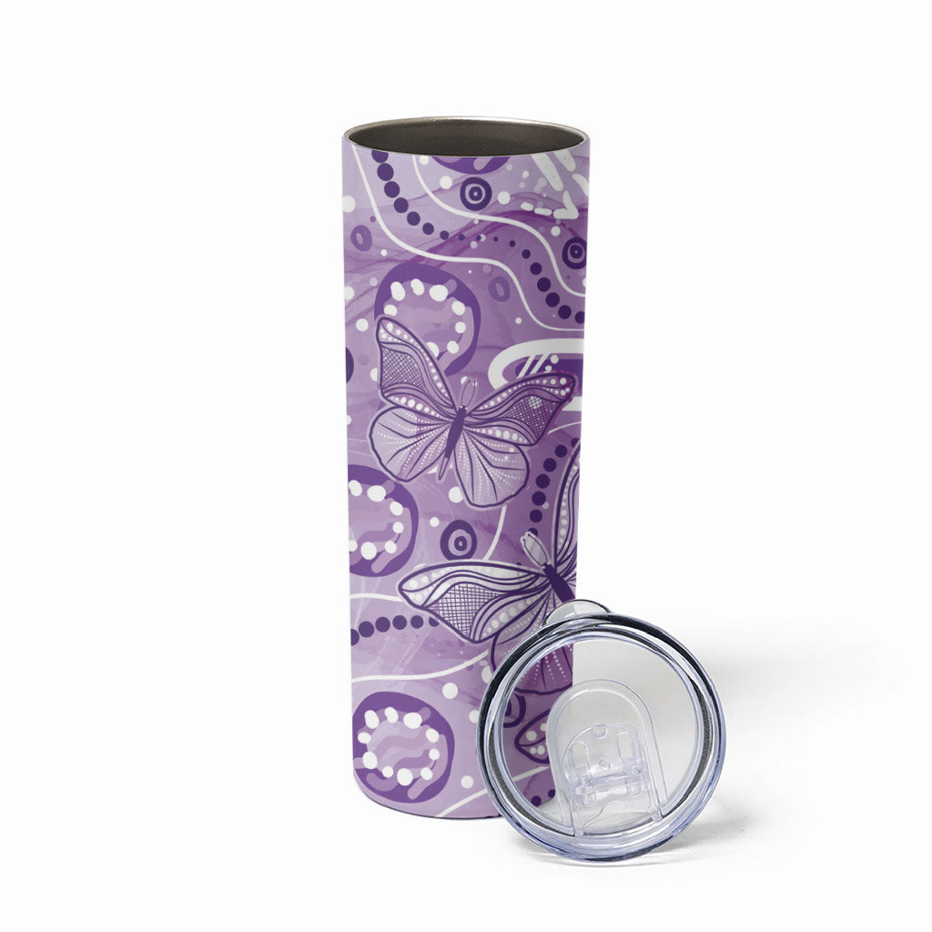 Australia Epilepsy Month Indigenous Skinny Tumbler Butterfly Aboriginal Art