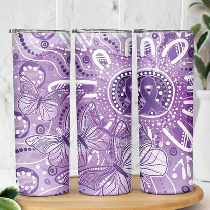 Australia Epilepsy Month Indigenous Skinny Tumbler Butterfly Aboriginal Art