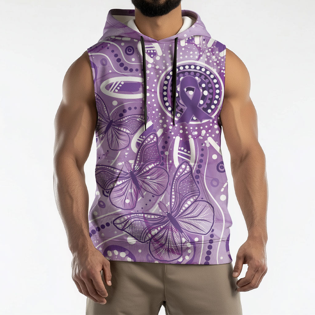 Australia Epilepsy Month Indigenous Sleeveless Hoodie Butterfly Aboriginal Art