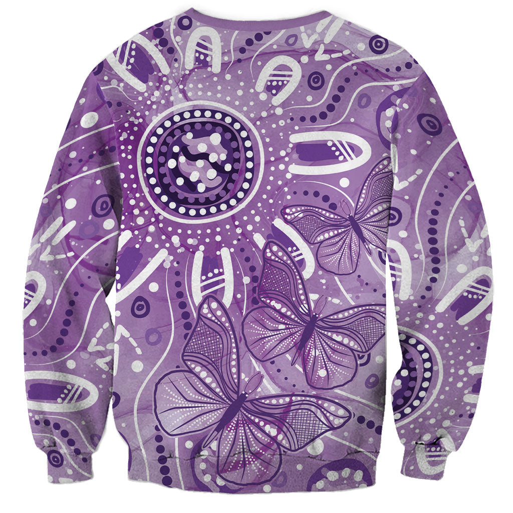 Australia Epilepsy Month Indigenous Sweatshirt Butterfly Aboriginal Art