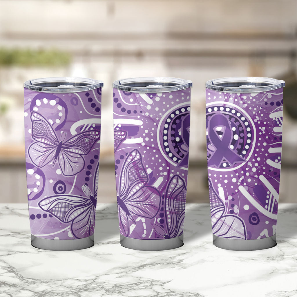 Australia Epilepsy Month Indigenous Tumbler Cup Butterfly Aboriginal Art