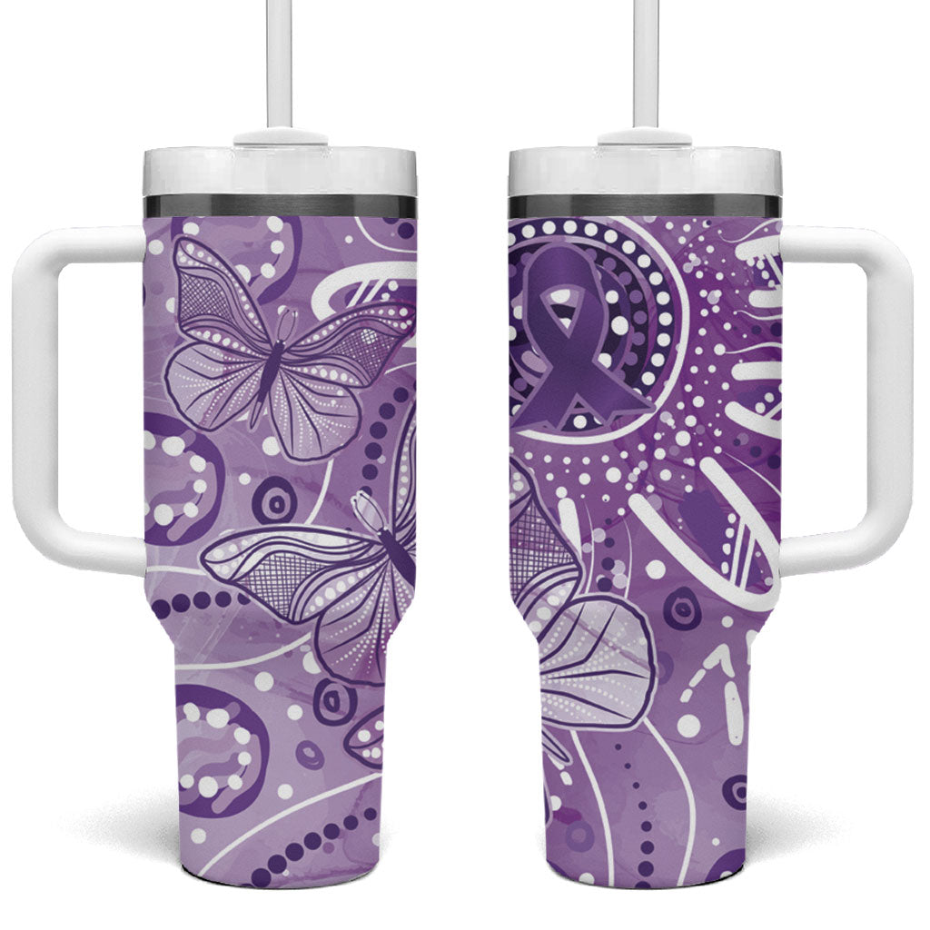 Australia Epilepsy Month Indigenous Tumbler With Handle Butterfly Aboriginal Art