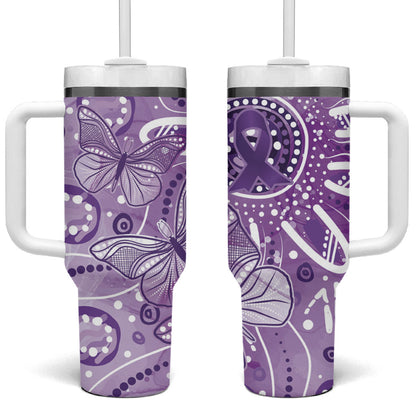 Australia Epilepsy Month Indigenous Tumbler With Handle Butterfly Aboriginal Art