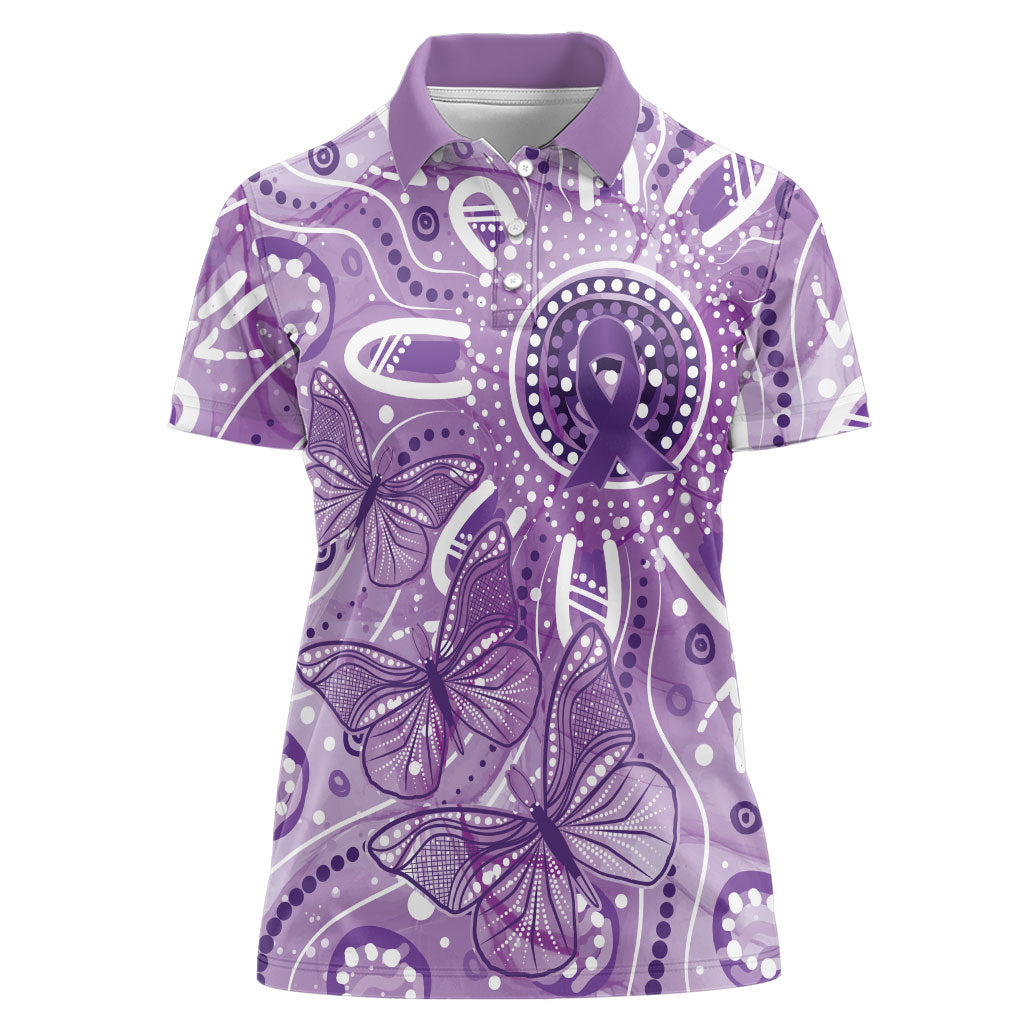 Australia Epilepsy Month Indigenous Women Polo Shirt Butterfly Aboriginal Art