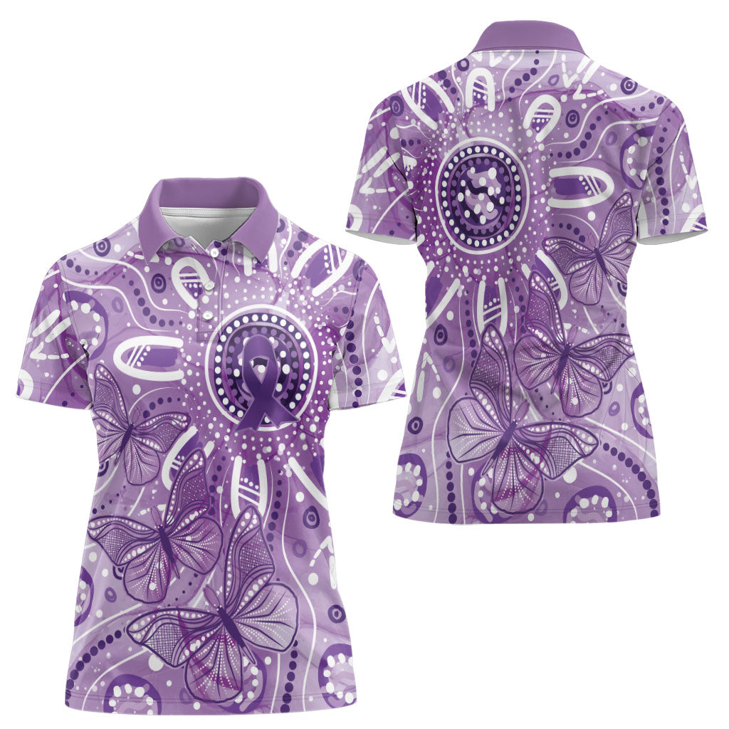 Australia Epilepsy Month Indigenous Women Polo Shirt Butterfly Aboriginal Art