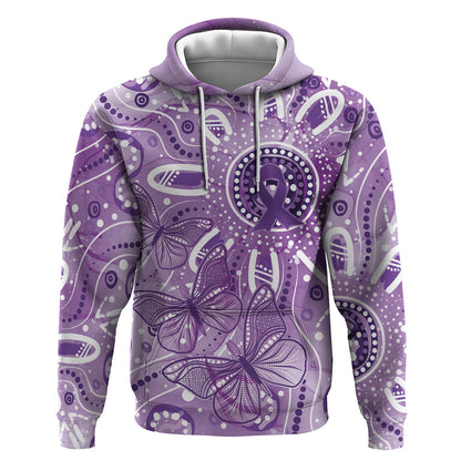 Australia Epilepsy Month Indigenous Zip Hoodie Butterfly Aboriginal Art