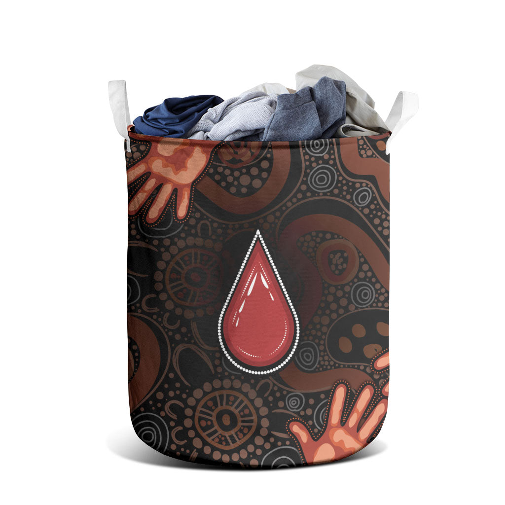 Australia Indigenous Leukemia Prevention Laundry Basket Aboriginal Dot Arts