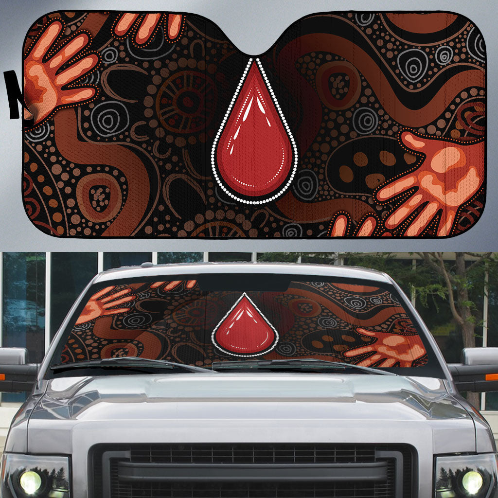 Australia Indigenous Leukemia Prevention Auto Sun Shade Aboriginal Dot Arts