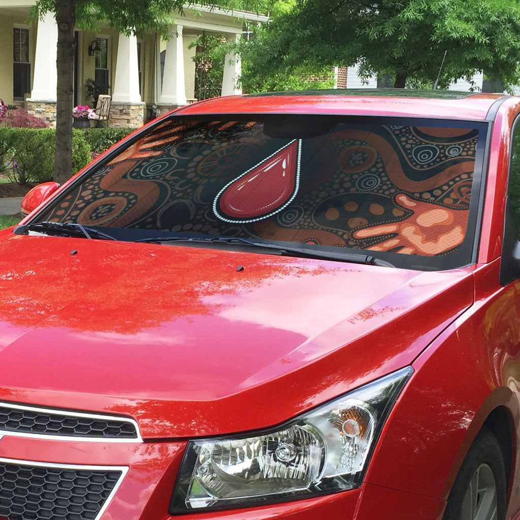 Australia Indigenous Leukemia Prevention Auto Sun Shade Aboriginal Dot Arts