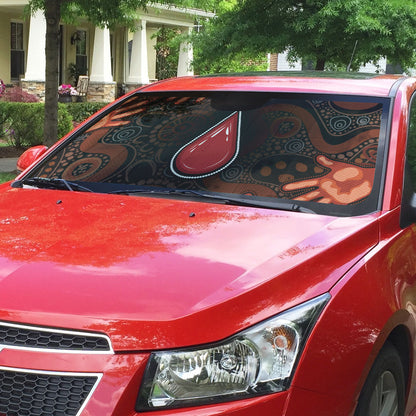 Australia Indigenous Leukemia Prevention Auto Sun Shade Aboriginal Dot Arts