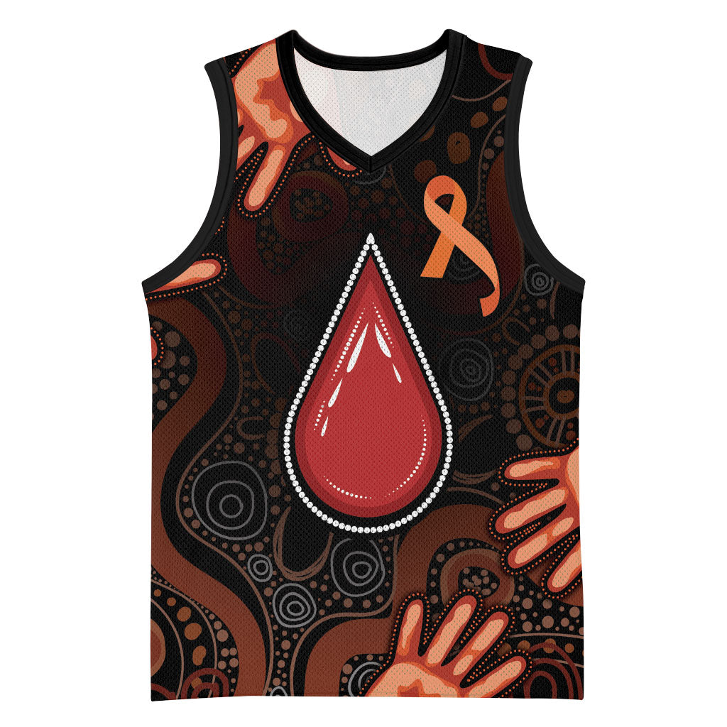 Australia Indigenous Leukemia Prevention Basketball Jersey Aboriginal Dot Arts
