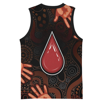 Australia Indigenous Leukemia Prevention Basketball Jersey Aboriginal Dot Arts