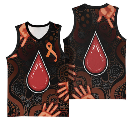 Australia Indigenous Leukemia Prevention Basketball Jersey Aboriginal Dot Arts