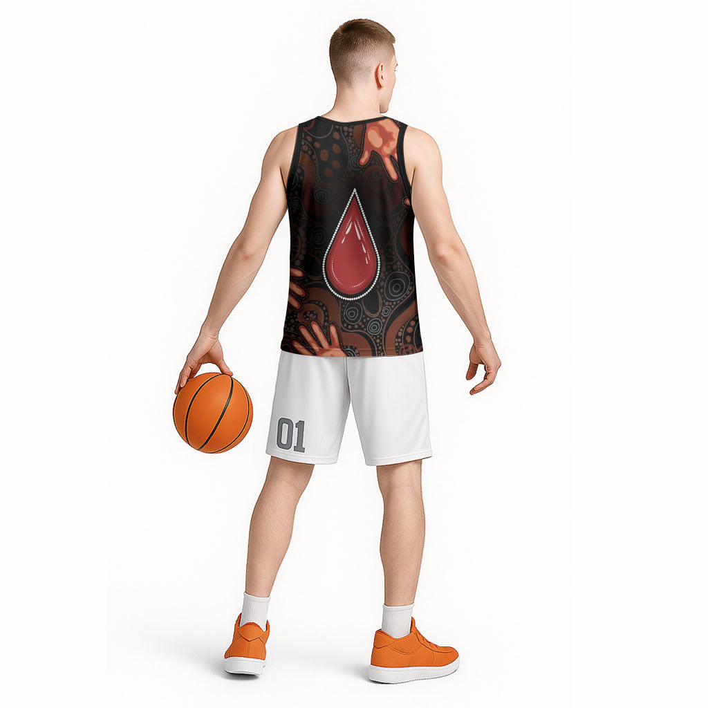 Australia Indigenous Leukemia Prevention Basketball Jersey Aboriginal Dot Arts