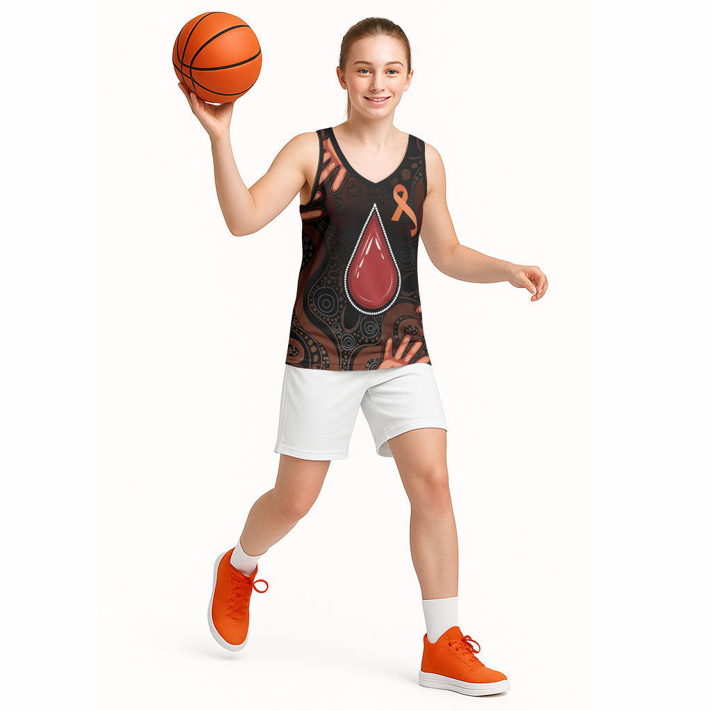 Australia Indigenous Leukemia Prevention Basketball Jersey Aboriginal Dot Arts