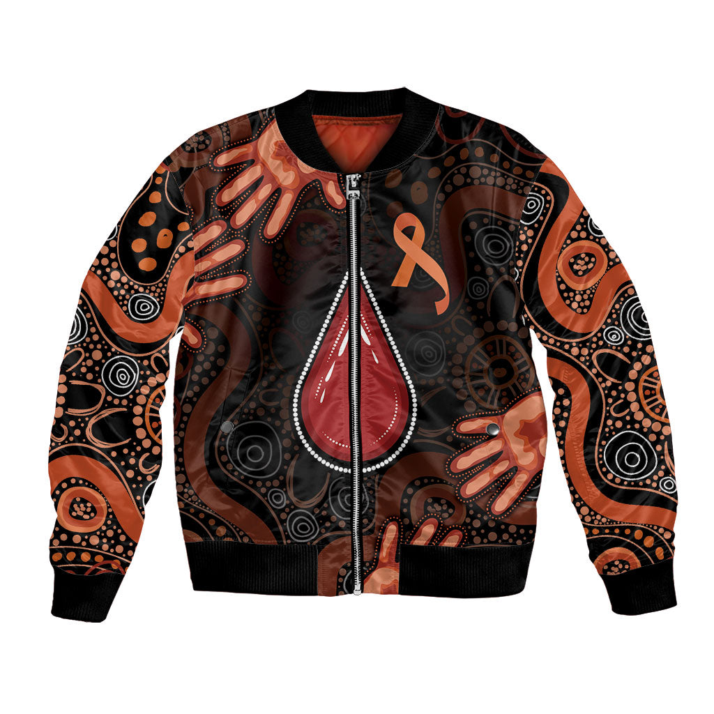 Australia Indigenous Leukemia Prevention Bomber Jacket Aboriginal Dot Arts