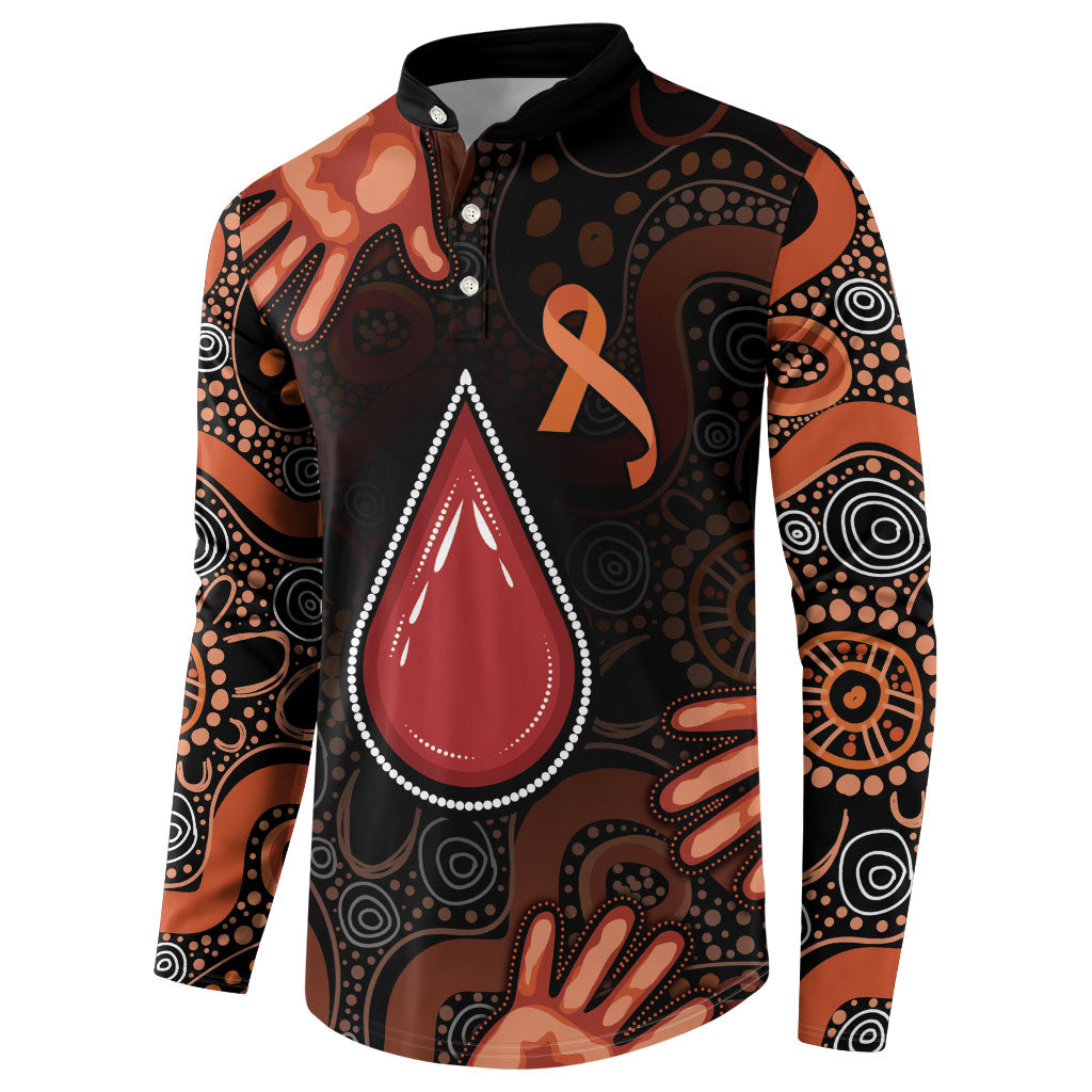 Australia Indigenous Leukemia Prevention Button Sweatshirt Aboriginal Dot Arts