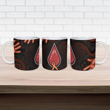 Australia Indigenous Leukemia Prevention Ceramic Mug Aboriginal Dot Arts