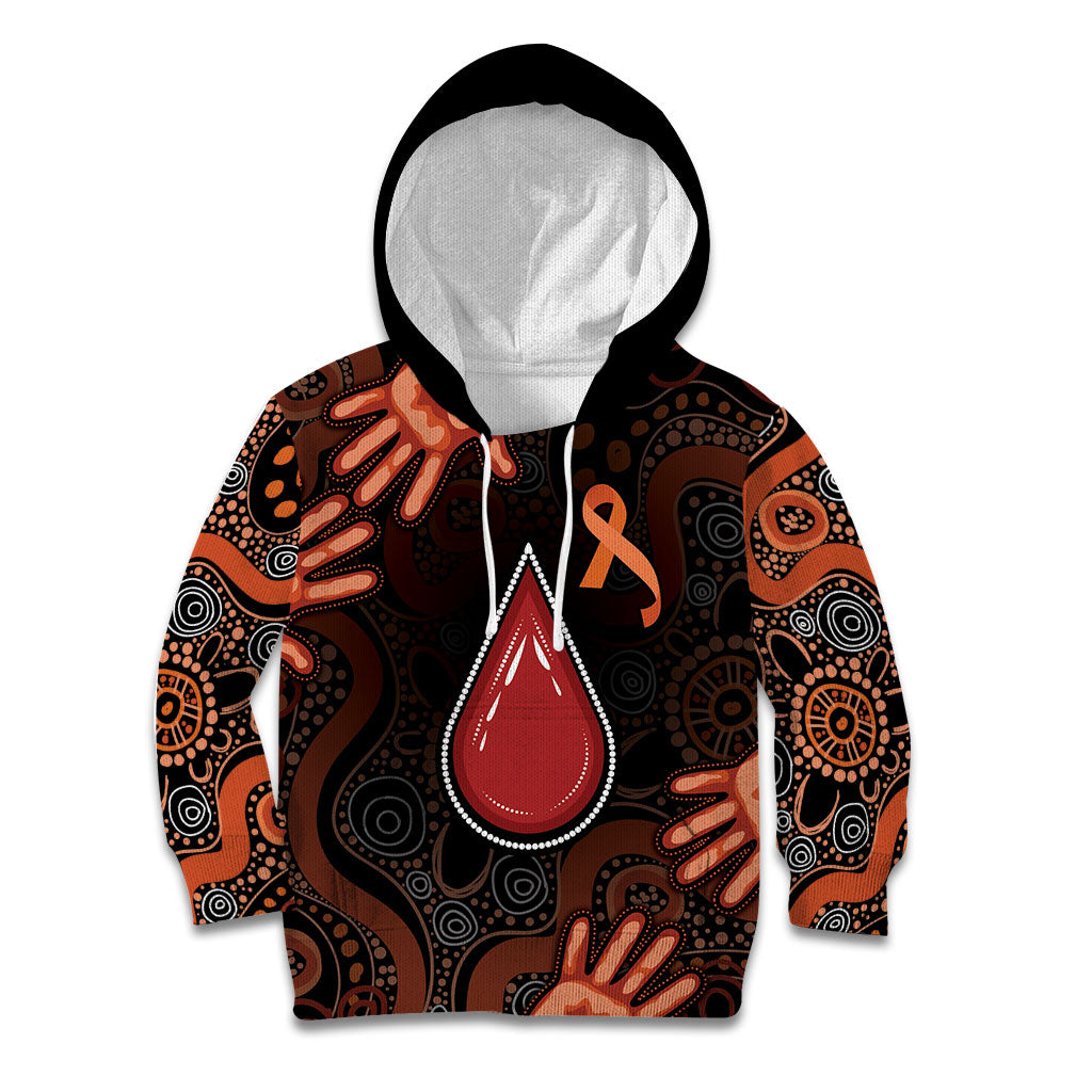 Australia Indigenous Leukemia Prevention Kid Hoodie Aboriginal Dot Arts