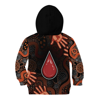 Australia Indigenous Leukemia Prevention Kid Hoodie Aboriginal Dot Arts