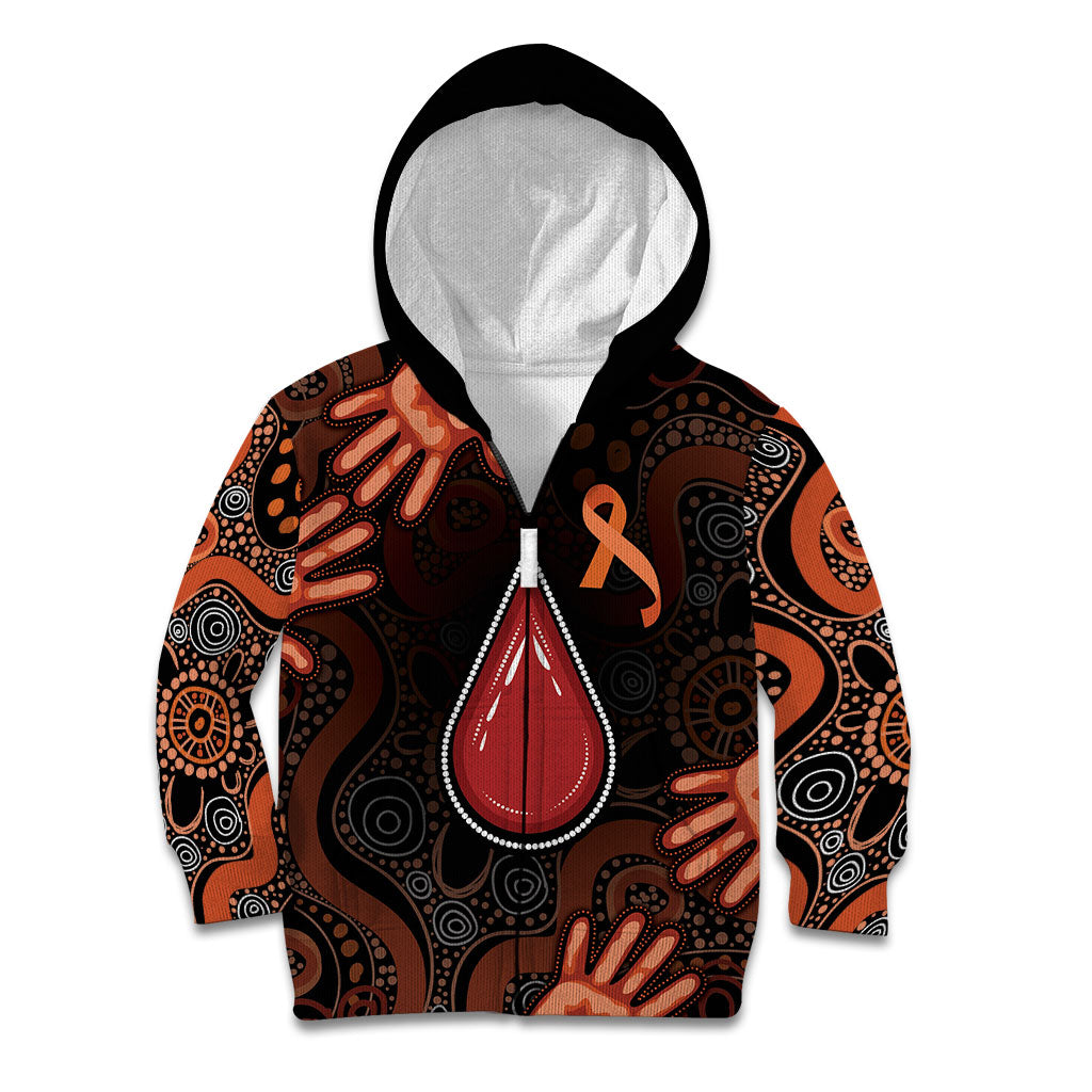 Australia Indigenous Leukemia Prevention Kid Hoodie Aboriginal Dot Arts