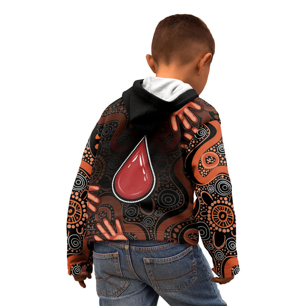 Australia Indigenous Leukemia Prevention Kid Hoodie Aboriginal Dot Arts