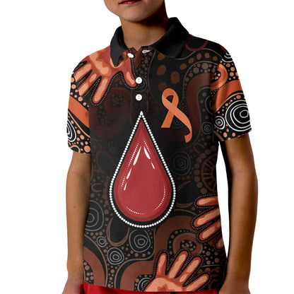 Australia Indigenous Leukemia Prevention Kid Polo Shirt Aboriginal Dot Arts