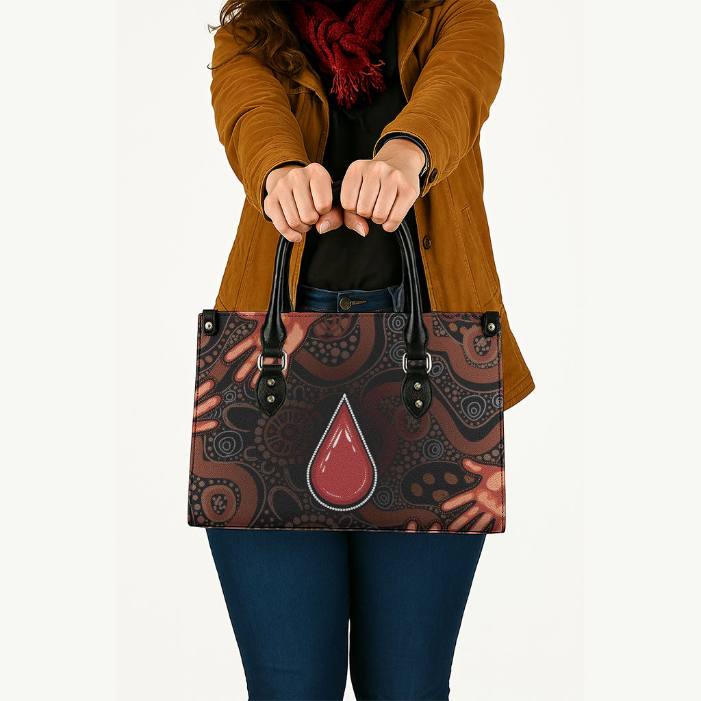 Australia Indigenous Leukemia Prevention Leather Bag Aboriginal Dot Arts