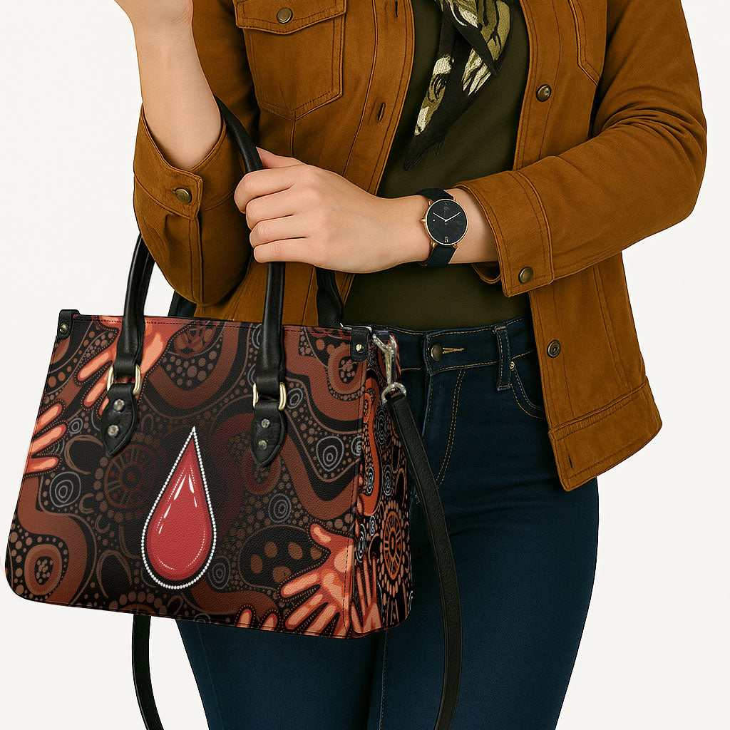 Australia Indigenous Leukemia Prevention Leather Bag Aboriginal Dot Arts