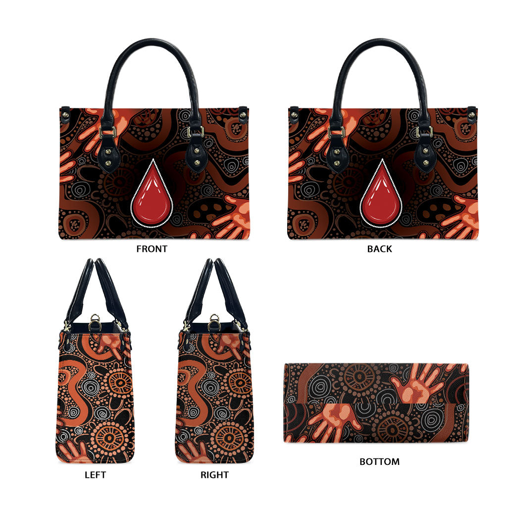 Australia Indigenous Leukemia Prevention Leather Bag Aboriginal Dot Arts