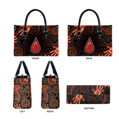 Australia Indigenous Leukemia Prevention Leather Bag Aboriginal Dot Arts