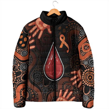Australia Indigenous Leukemia Prevention Padded Jacket Aboriginal Dot Arts
