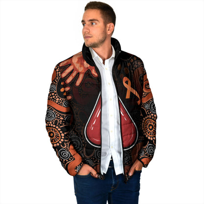 Australia Indigenous Leukemia Prevention Padded Jacket Aboriginal Dot Arts