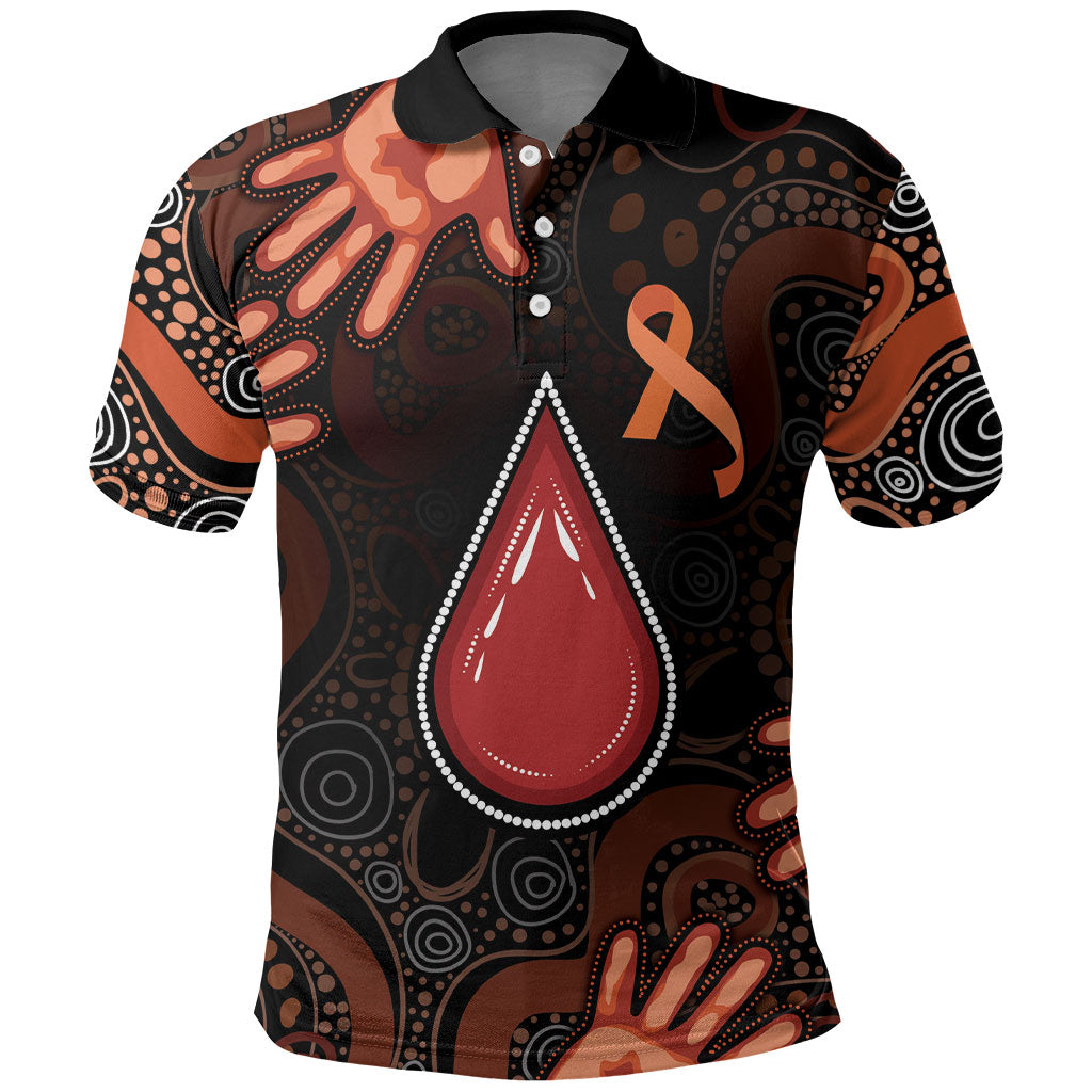Australia Indigenous Leukemia Prevention Polo Shirt Aboriginal Dot Arts