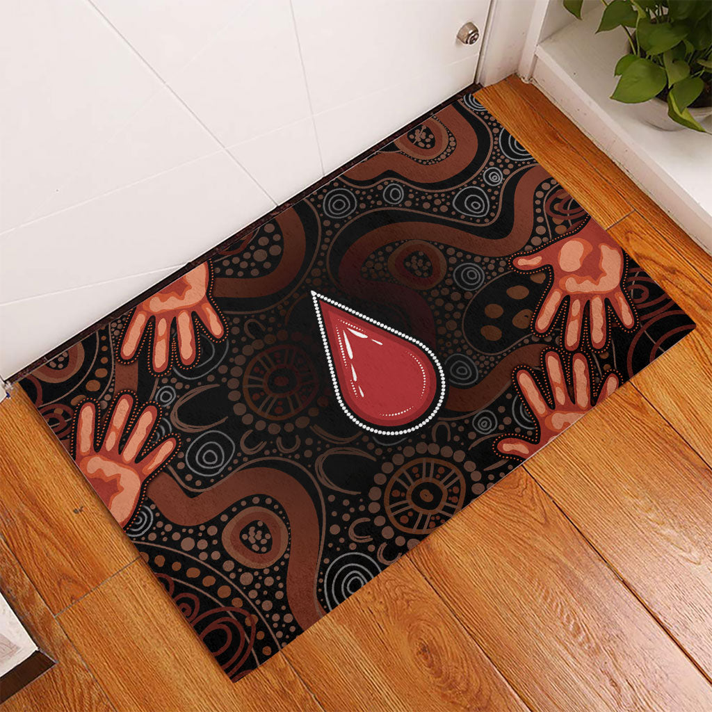 Australia Indigenous Leukemia Prevention Rubber Doormat Aboriginal Dot Arts