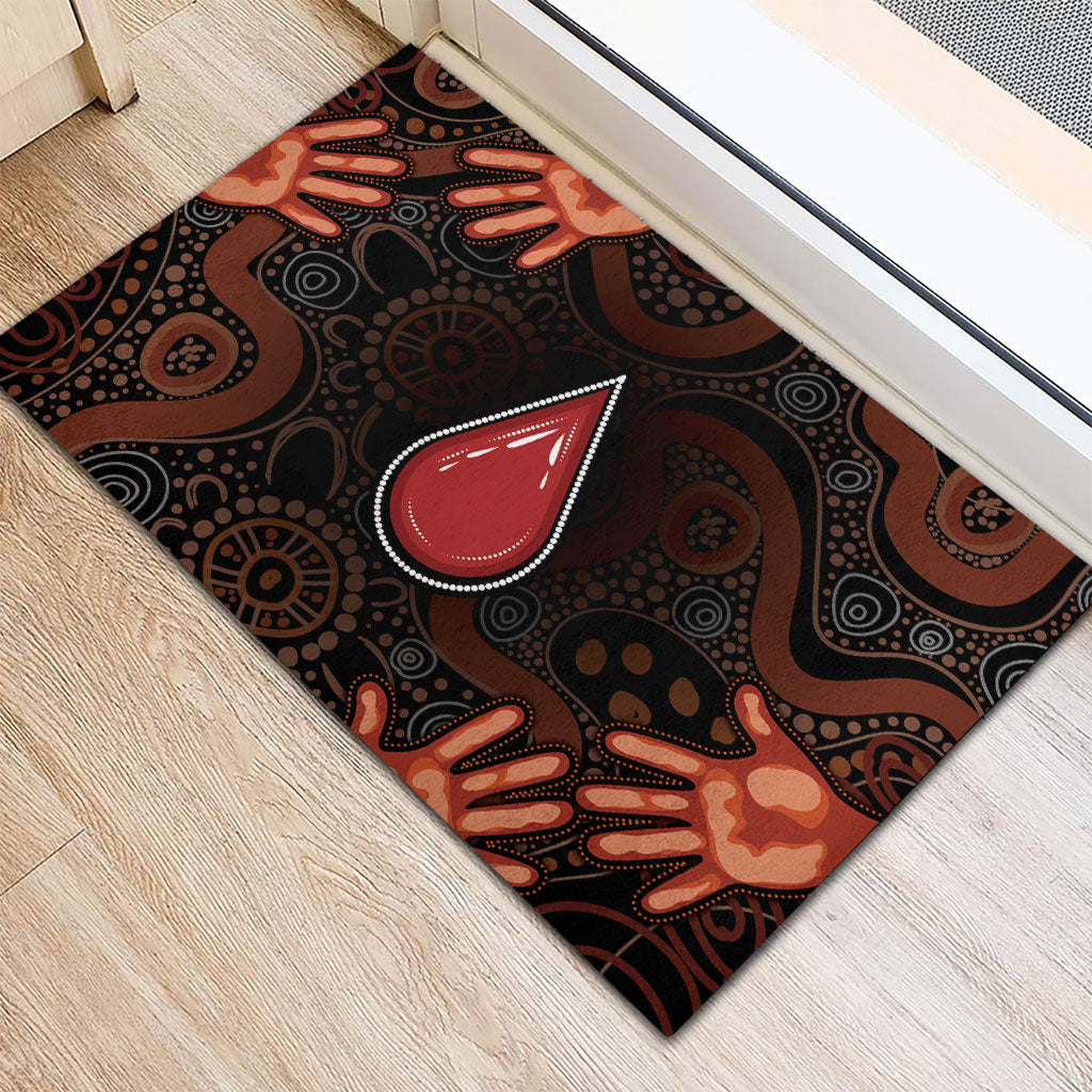 Australia Indigenous Leukemia Prevention Rubber Doormat Aboriginal Dot Arts
