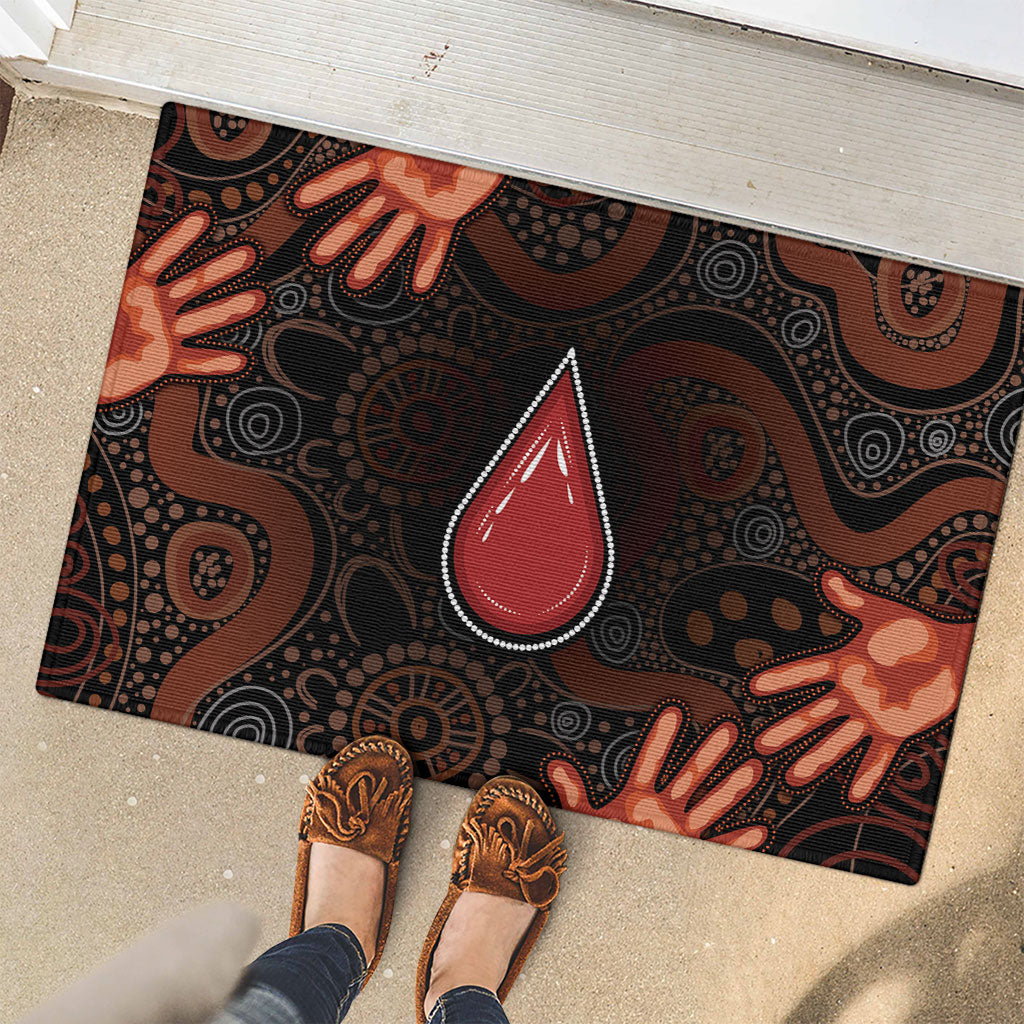 Australia Indigenous Leukemia Prevention Rubber Doormat Aboriginal Dot Arts