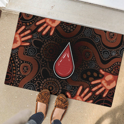 Australia Indigenous Leukemia Prevention Rubber Doormat Aboriginal Dot Arts