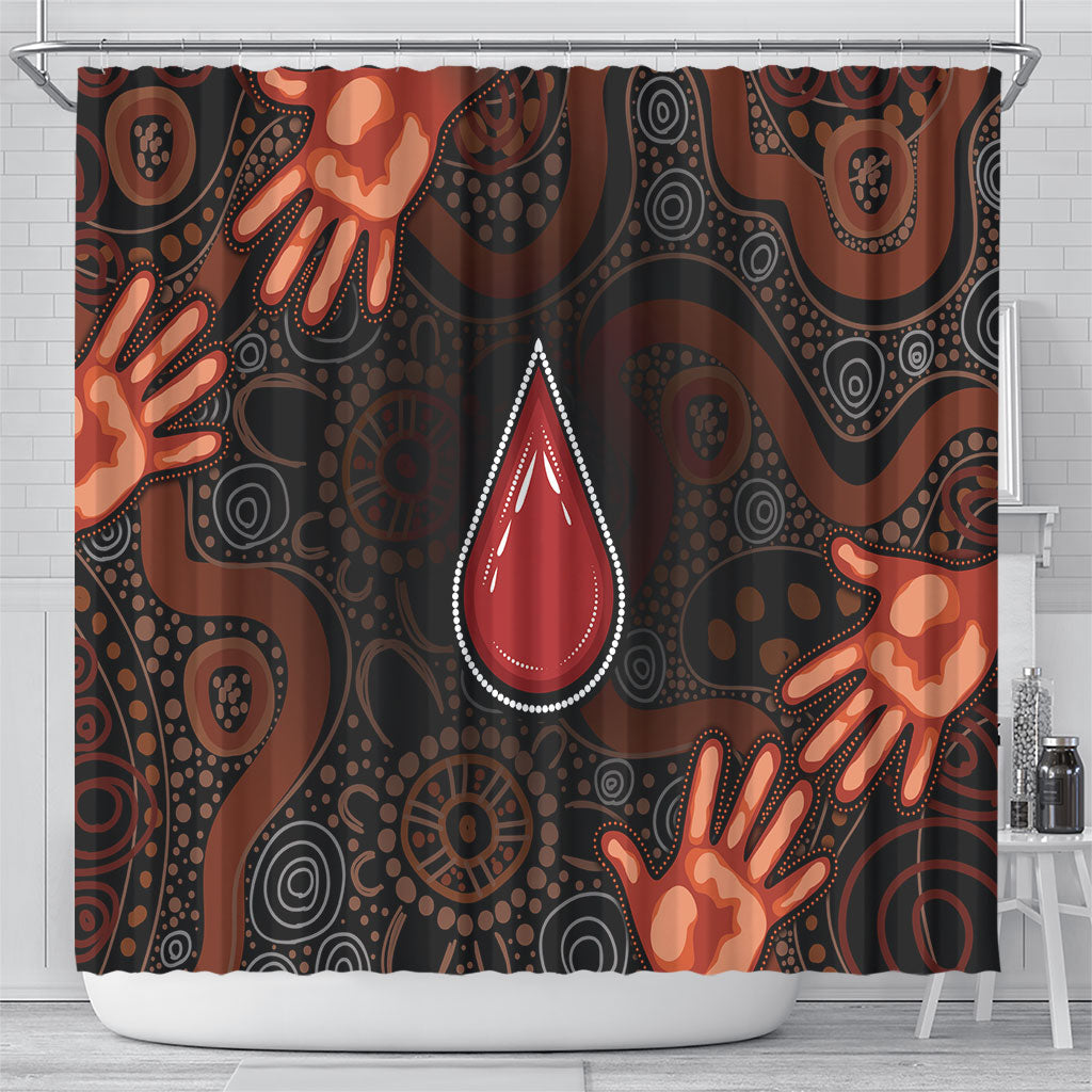 Australia Indigenous Leukemia Prevention Shower Curtain Aboriginal Dot Arts