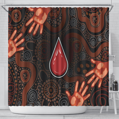 Australia Indigenous Leukemia Prevention Shower Curtain Aboriginal Dot Arts